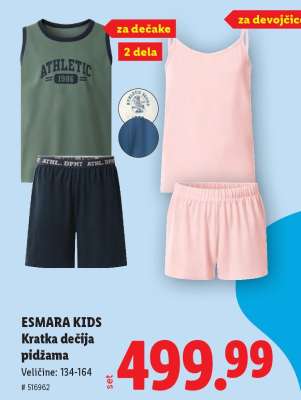 ESMARA KIDS Kratka dečija pidžama