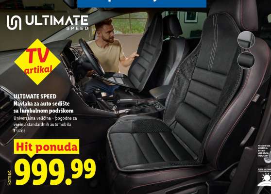 ULTIMATE SPEED Navlaka za auto sedište sa lumbalnom podrškom