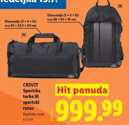 CRIVIT Sportska torba ili sportski ranac