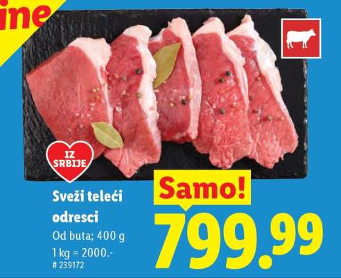 Sveži teleći odresci