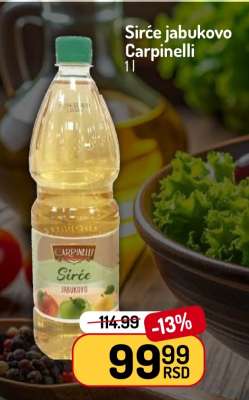 Sirće jabukovo Carpinelli 1l