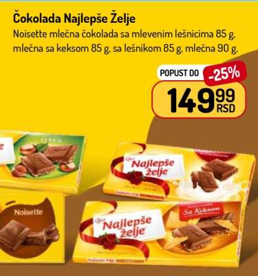 ČOKOLADA NAJLEPŠE ŽELJE