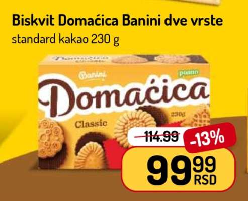Biskvit Domaćica Banini dve vrste