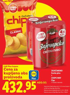 ZAJEČARSKO Svetlo pivo + CHIPS WAY Čips