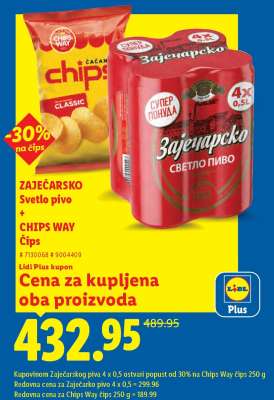 ZAJEČARSKO Svetlo pivo + CHIPS WAY Čips