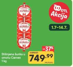 Stišnjena šunka u omotu Carnex 1 kg