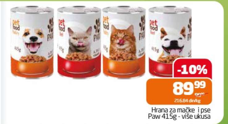 Hrana za mačke i pse Paw 415g