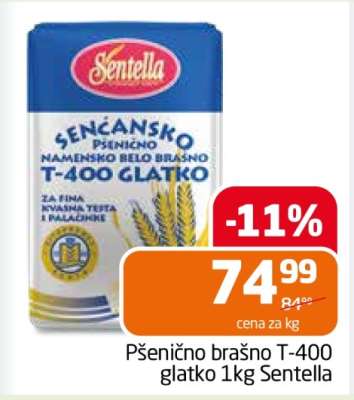 Pšenično brašno T-400 glatko 1kg Sentella