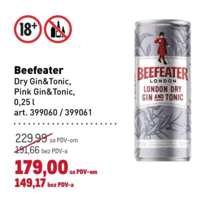 Beefeater Dry Gin&Tonic, Pink Gin&Tonic