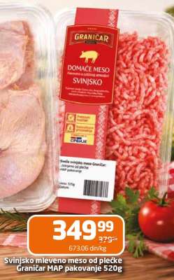 Svinjsko mleveno meso od plećke Graničar MAP pakovanje 520g