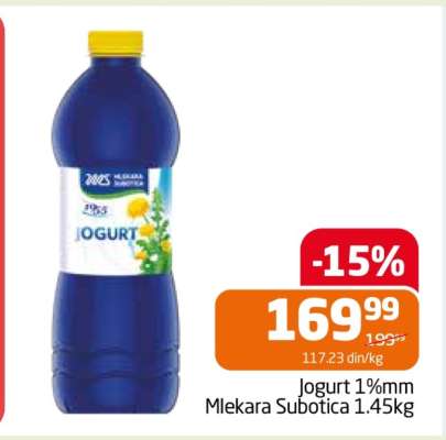 Jogurt 1%mm Mlekara Subotica 1.45kg