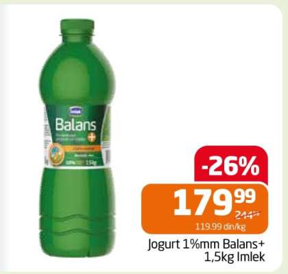 Jogurt 1%mm Balans+ 1,5kg Imlek