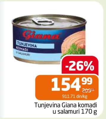 Tunjevina Giana komadi u salamuri 170 g