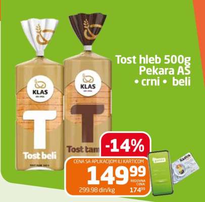 Tost hleb 500g Pekara AS