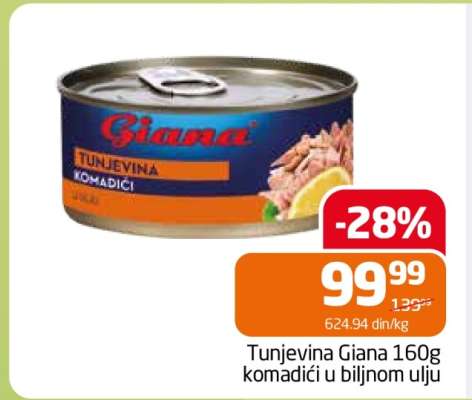 Tunjevina Giana 160g komadići u biljnom ulju