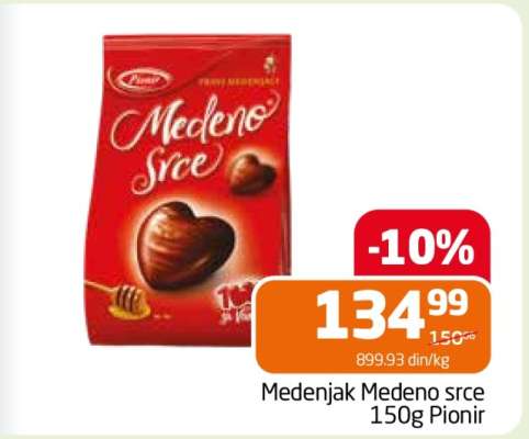 Medenjak Medeno srce 150g Pionir