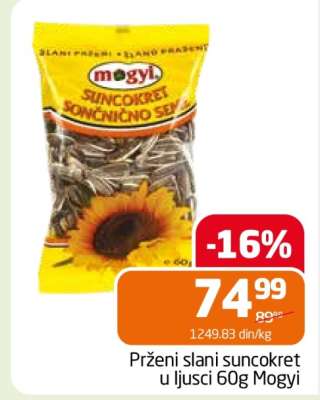 Prženi slani suncokret u ljusci 60g Mogyi