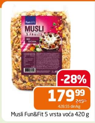 Musli Fun&Fit 5 vrsta voća 420 g