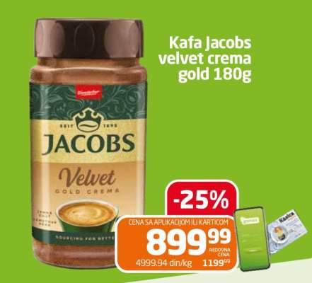 Kafa Jacobs velvet crema gold 180g