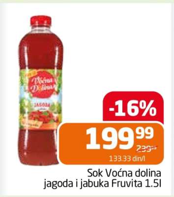 Sok Voćna dolina jagoda i jabuka Fruvita 1.5l