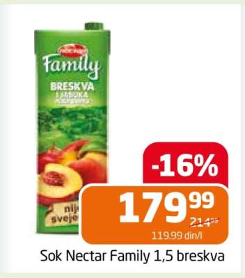 Sok Nectar Family 1,5 breskva