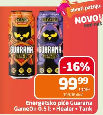 Energetsko piće Guarana GameOn 0,5 l: Healer, Tank