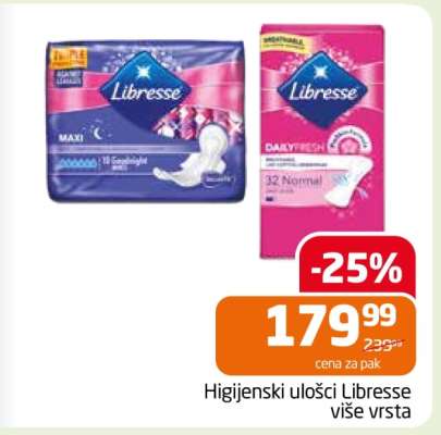 Higijenski ulošci Libresse više vrsta
