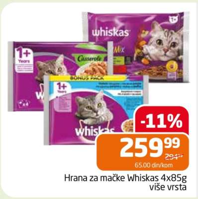 Hrana za mačke Whiskas 4x85g
