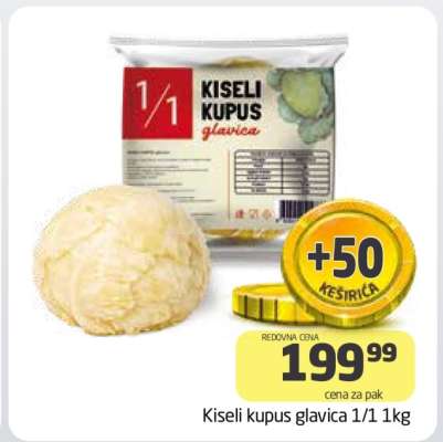 Kiseli kupus glavica 1/1 1kg