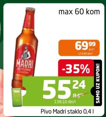 Pivo Madri staklo 0,4 l