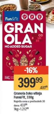 Granola čoko višnja Fun&Fit, 330g
