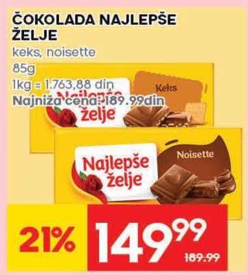 ČOKOLADA NAJLEPŠE ŽELJE