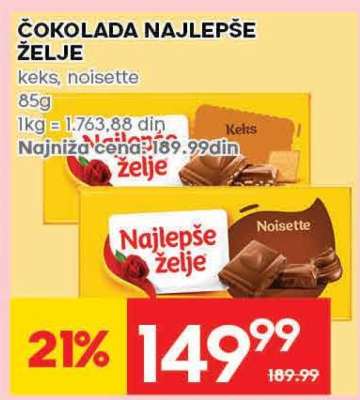 ČOKOLADA NAJLEPŠE ŽELJE