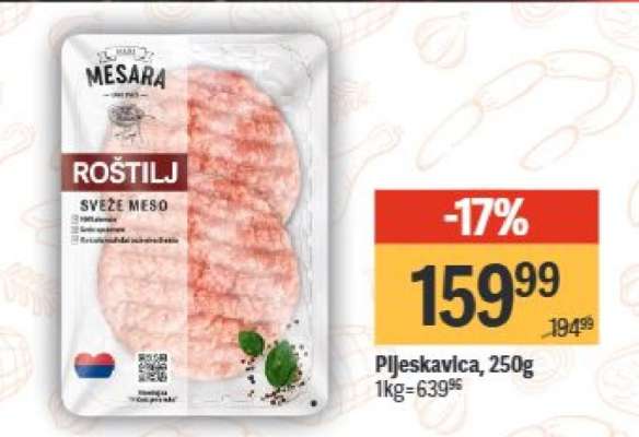 Pljeskavica, 250g