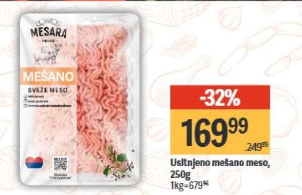 Usitnjeno mešano meso, 250g