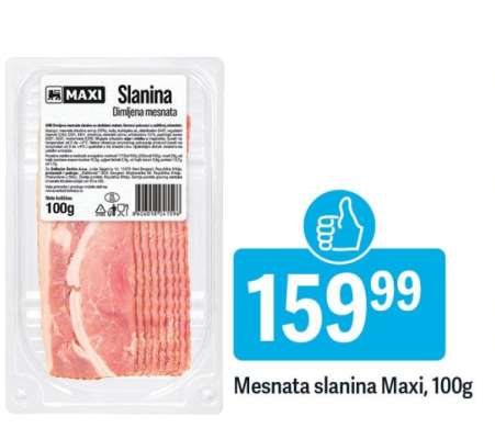 Mesnata slanina Maxi, 100g