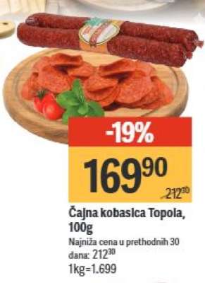 Cajna kobasica Topola 100g