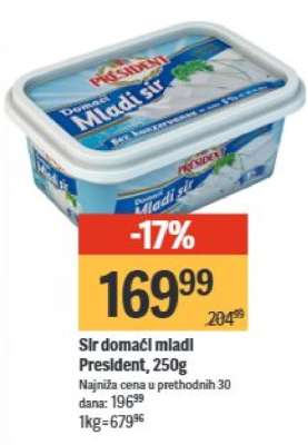Sir domaći mladi President, 250g