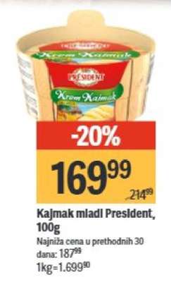 Kajmak mladi President 100g