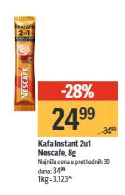 Kafa instant 2u1 Nescafe 8g
