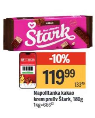 Napolitanka kakao krem preliv Štark, 180g