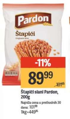 Štapići slani Pardon 200g