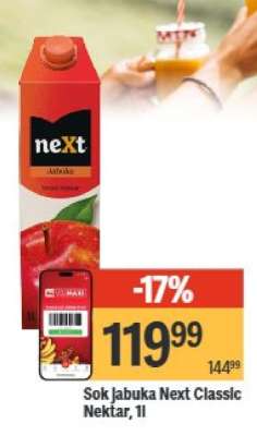 Sok jabuka Next Classic Nektar, 1l