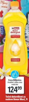 Tečni deterdžent za sudove limun Maxi, 1l