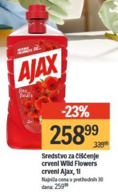 Sredstvo za čišćenje crveni Wild Flowers crveni Ajax, 1l