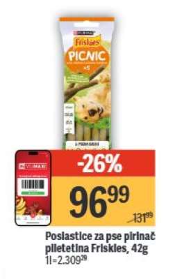 Poslastice za pse piletina Friskies, 42g