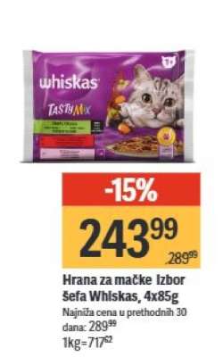 Hrana za mačke Izbor šefa Whiskas, 4x85g