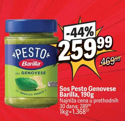Sos Pesto Genovese Barilla 190g