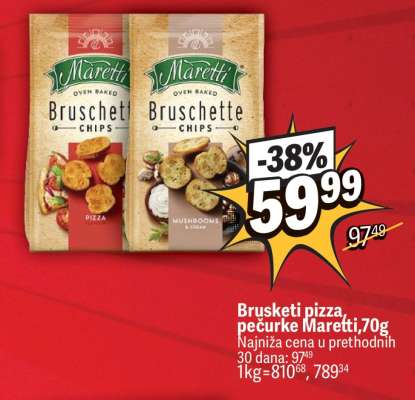 Brusketi pizza, pečurke Maretti, 70g