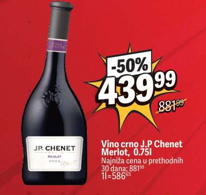 Vino crno J.P. Chenet Merlot, 0,75l